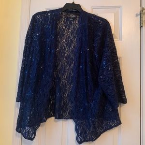 Alex Evenings Dressy Navy Sequined Jacket